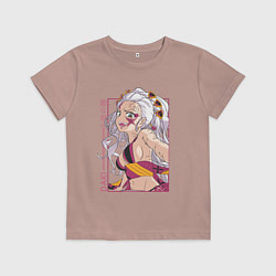 Футболка хлопковая детская Клинок рассекающий демонов Даки 6 высшая луна, цвет: пыльно-розовый