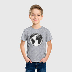 Футболка хлопковая детская Planet earth, цвет: меланж — фото 2