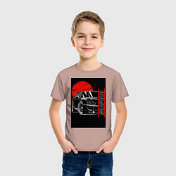 Футболка хлопковая детская Toyota Supra авто, цвет: пыльно-розовый — фото 2