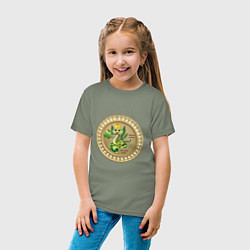 Футболка хлопковая детская 2025 год змеи, цвет: авокадо — фото 2