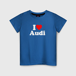 Футболка хлопковая детская I love Audi, цвет: синий