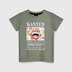 Футболка хлопковая детская Monkey D Luffy - wanted, цвет: авокадо