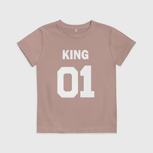 Детская футболка Футбольная надпись 01 король / Пыльно-розовый – фото 1