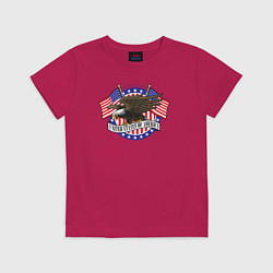 Футболка хлопковая детская United States of America, цвет: маджента