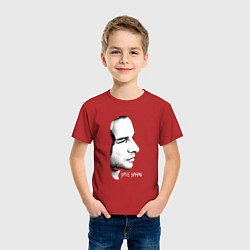 Футболка хлопковая детская Dave Gahan from depeche mode face, цвет: красный — фото 2