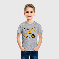 Футболка хлопковая детская Геодезист атрибуты, цвет: меланж — фото 2