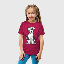 Футболка хлопковая детская Милый дог, цвет: маджента — фото 2