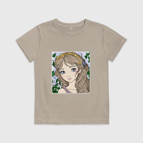 Детская футболка Лесная фея рисунок / Миндальный – фото 1