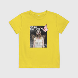 Футболка хлопковая детская Аня Тейлор - Джой, цвет: желтый