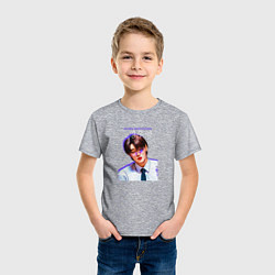 Футболка хлопковая детская Jeong Wooyoung Ateez, цвет: меланж — фото 2