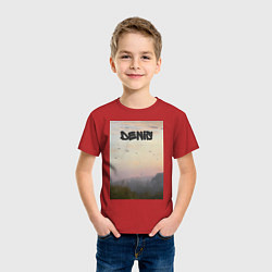 Футболка хлопковая детская Denis птицы в небе, цвет: красный — фото 2