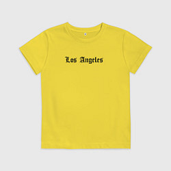 Футболка хлопковая детская Los Angeles black, цвет: желтый