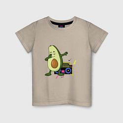 Футболка хлопковая детская Авокадо и дискотека 90-х, цвет: миндальный
