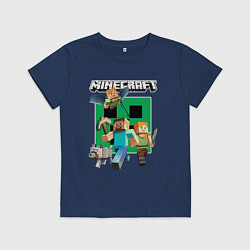 Детская футболка Стив и Алекс с волком из Майнкрафт