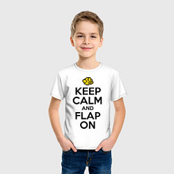 Футболка хлопковая детская Keep Calm & Flap On, цвет: белый — фото 2