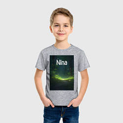 Футболка хлопковая детская Nina звездопад, цвет: меланж — фото 2