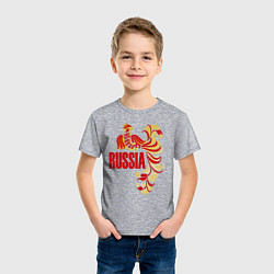 Футболка хлопковая детская Russia, цвет: меланж — фото 2