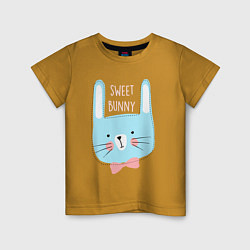 Футболка хлопковая детская Sweet bunny, цвет: горчичный