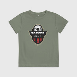 Футболка хлопковая детская Соккер клуб, цвет: авокадо
