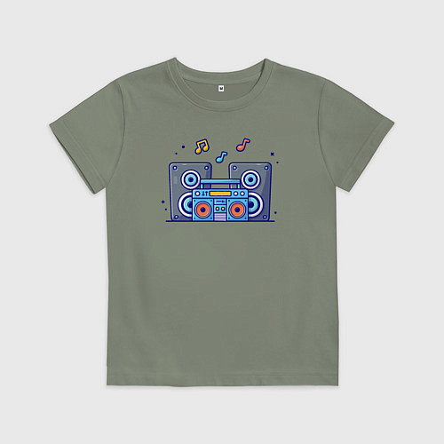 Детская футболка Бумбокс и колонки / Авокадо – фото 1