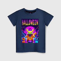 Детская футболка Pikachu - halloween vaporwave