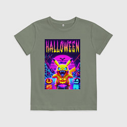 Детская футболка Pikachu - halloween vaporwave