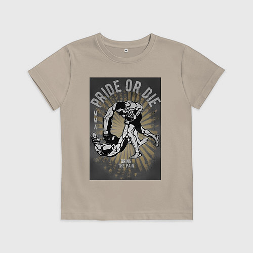 Детская футболка MMA бой / Миндальный – фото 1