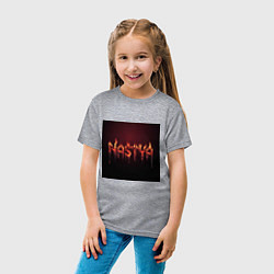 Футболка хлопковая детская Огненное имя Настя, цвет: меланж — фото 2
