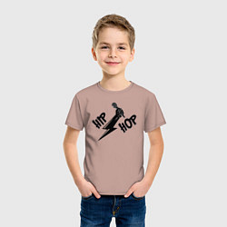 Футболка хлопковая детская Хип-хоп музыка, цвет: пыльно-розовый — фото 2