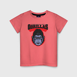 Футболка хлопковая детская Gorillas MMA, цвет: коралловый