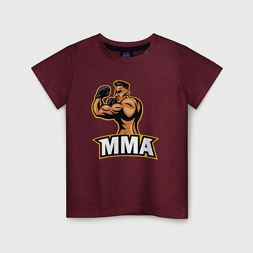 Детская футболка Fighter MMA / Меланж-бордовый – фото 1