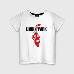 Футболка хлопковая детская Linkin park rock, цвет: белый