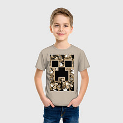 Футболка хлопковая детская Герои Minecraft, цвет: миндальный — фото 2