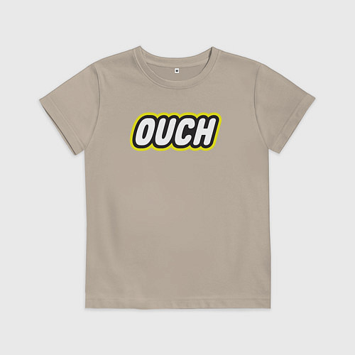 Детская футболка Ауч / Миндальный – фото 1