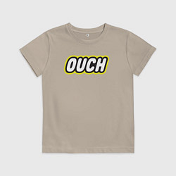Футболка хлопковая детская Ауч, цвет: миндальный