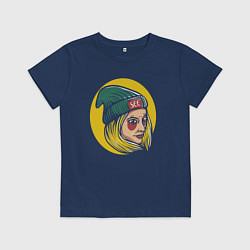 Футболка хлопковая детская Видеть, цвет: тёмно-синий