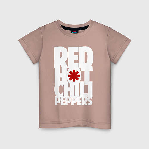 Детская футболка RHCP - title and logo / Пыльно-розовый – фото 1