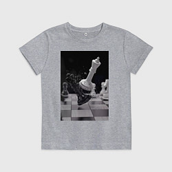 Футболка хлопковая детская Шахматы эстетика, цвет: меланж
