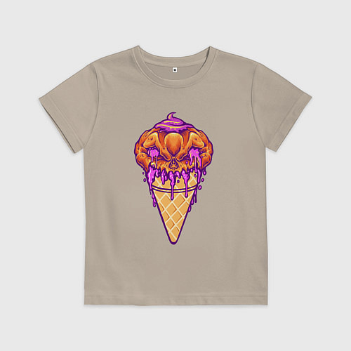 Детская футболка Halloween ice cream / Миндальный – фото 1
