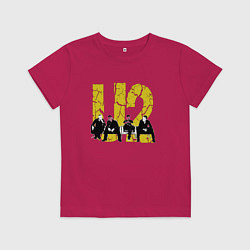 Футболка хлопковая детская U2 - Band siting, цвет: маджента