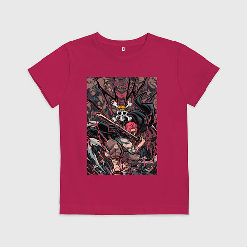 Детская футболка Ван-Пис Шанкс команда / Маджента – фото 1