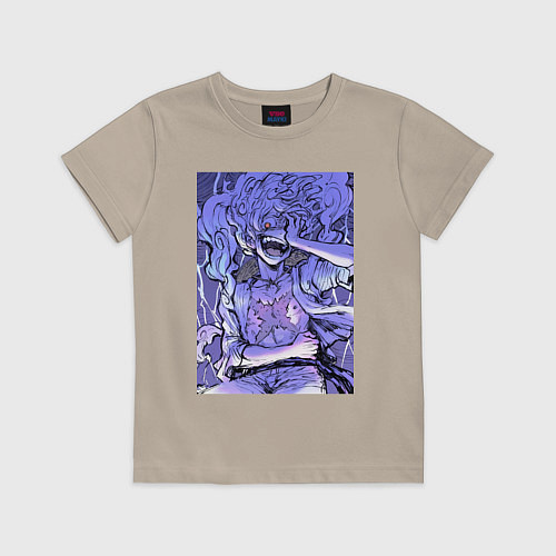 Детская футболка Ван-Пис Луффи улыбается / Миндальный – фото 1