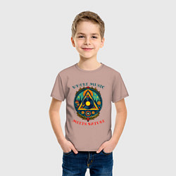 Футболка хлопковая детская Музыка в каждой травинке, цвет: пыльно-розовый — фото 2