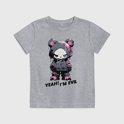 Футболка хлопковая детская Да - я злой, цвет: меланж