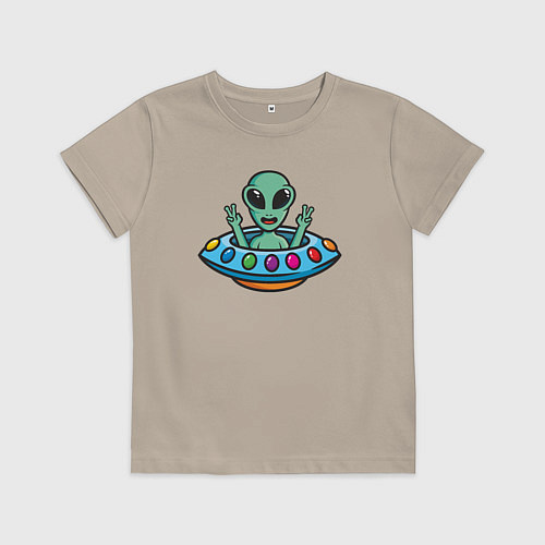 Детская футболка Добродушный пришелец / Миндальный – фото 1