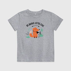 Футболка хлопковая детская Будь смелым малыш, цвет: меланж