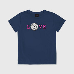 Футболка хлопковая детская Love volley, цвет: тёмно-синий