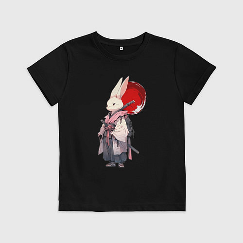 Детская футболка Заяц ронин / Черный – фото 1