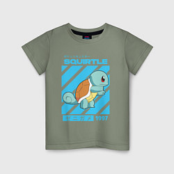 Футболка хлопковая детская Покемоны Сквиртл Squirtle, цвет: авокадо