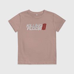 Футболка хлопковая детская Killing floor 3 logo, цвет: пыльно-розовый